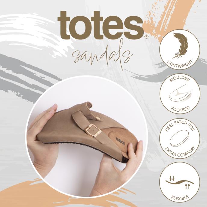 totes Ladies PU Clog Taupe Extra Image 6